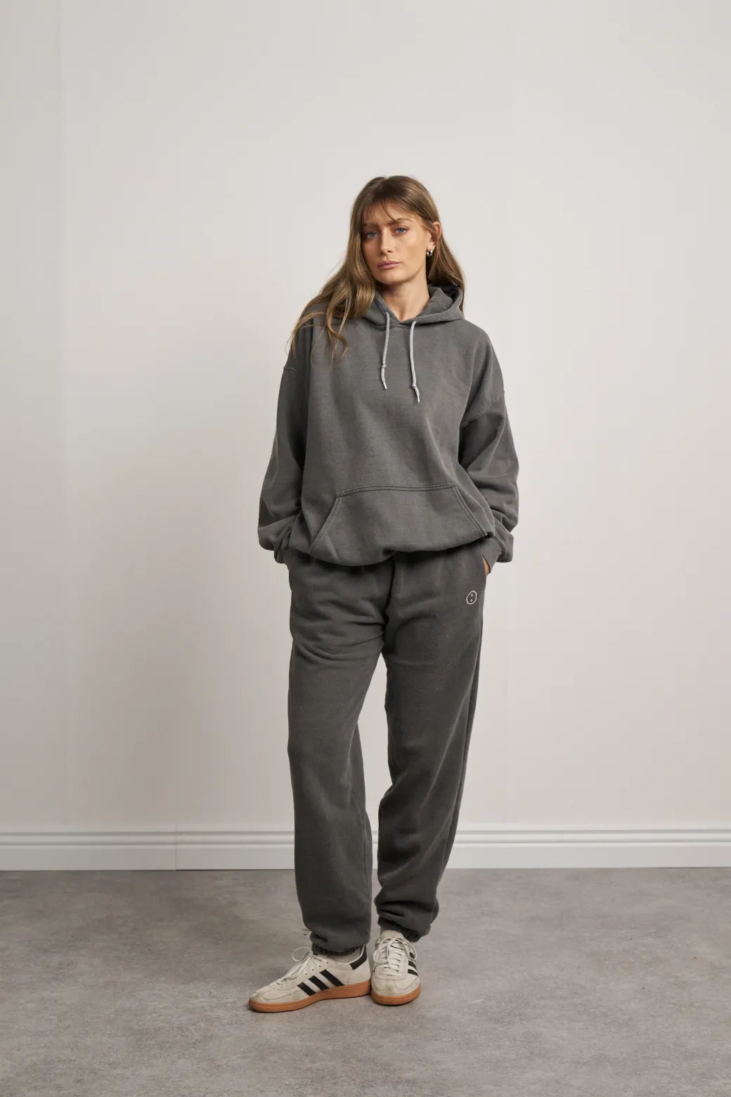 Essentials Vintage Washed Hoodie & Jogger Set - Charcoal