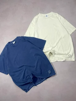Essentials Vintage Washed Tees Twinpack - Navy/Ivory