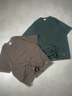 Essentials Vintage Washed Tees Twinpack - Cocoa/Charcoal