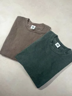 Essentials Vintage Washed Tees Twinpack - Cocoa/Charcoal
