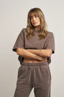 Essentials Vintage Washed Tees Twinpack - Cocoa/Charcoal