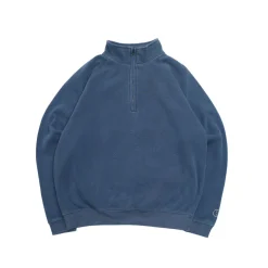 Essentials Vintage Washed 1/4 Zip Sweatshirt - Navy