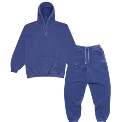 Essentials Vintage Washed Hoodie & Jogger Set - Navy