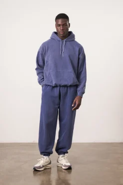 Essentials Vintage Washed Hoodie & Jogger Set - Navy