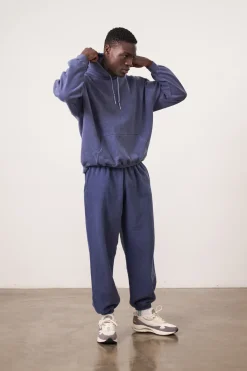 Essentials Vintage Washed Hoodie & Jogger Set - Navy