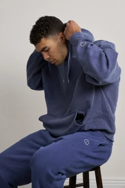 Essentials Vintage Washed Hoodie & Jogger Set - Navy