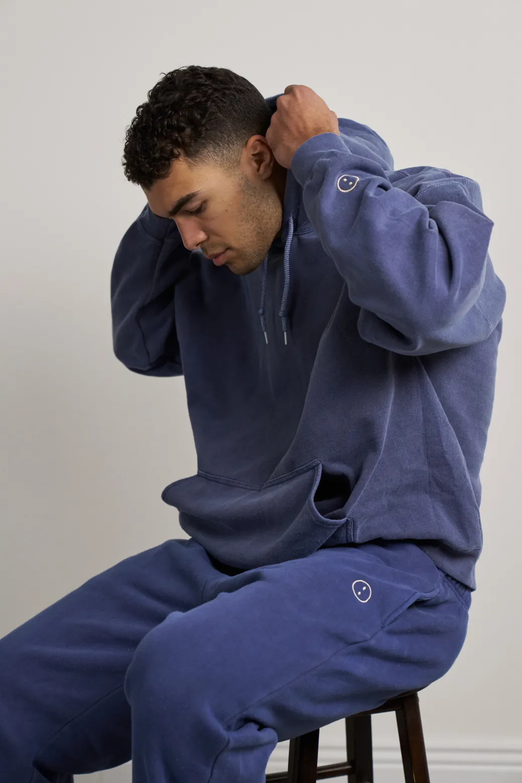 Essentials Vintage Washed Hoodie & Jogger Set - Navy