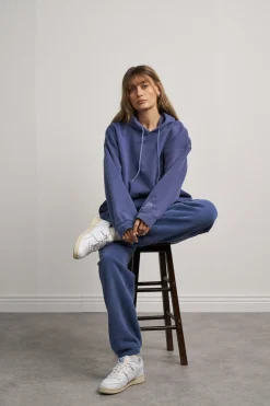 Essentials Vintage Washed Hoodie & Jogger Set - Navy