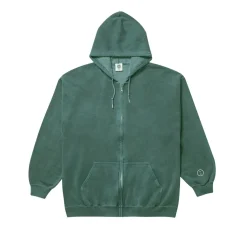 Essentials Vintage Washed Zip Up Hoodie - Forest