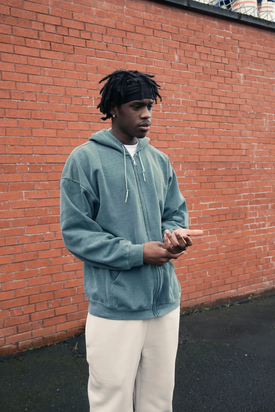 Essentials Vintage Washed Zip Up Hoodie - Forest