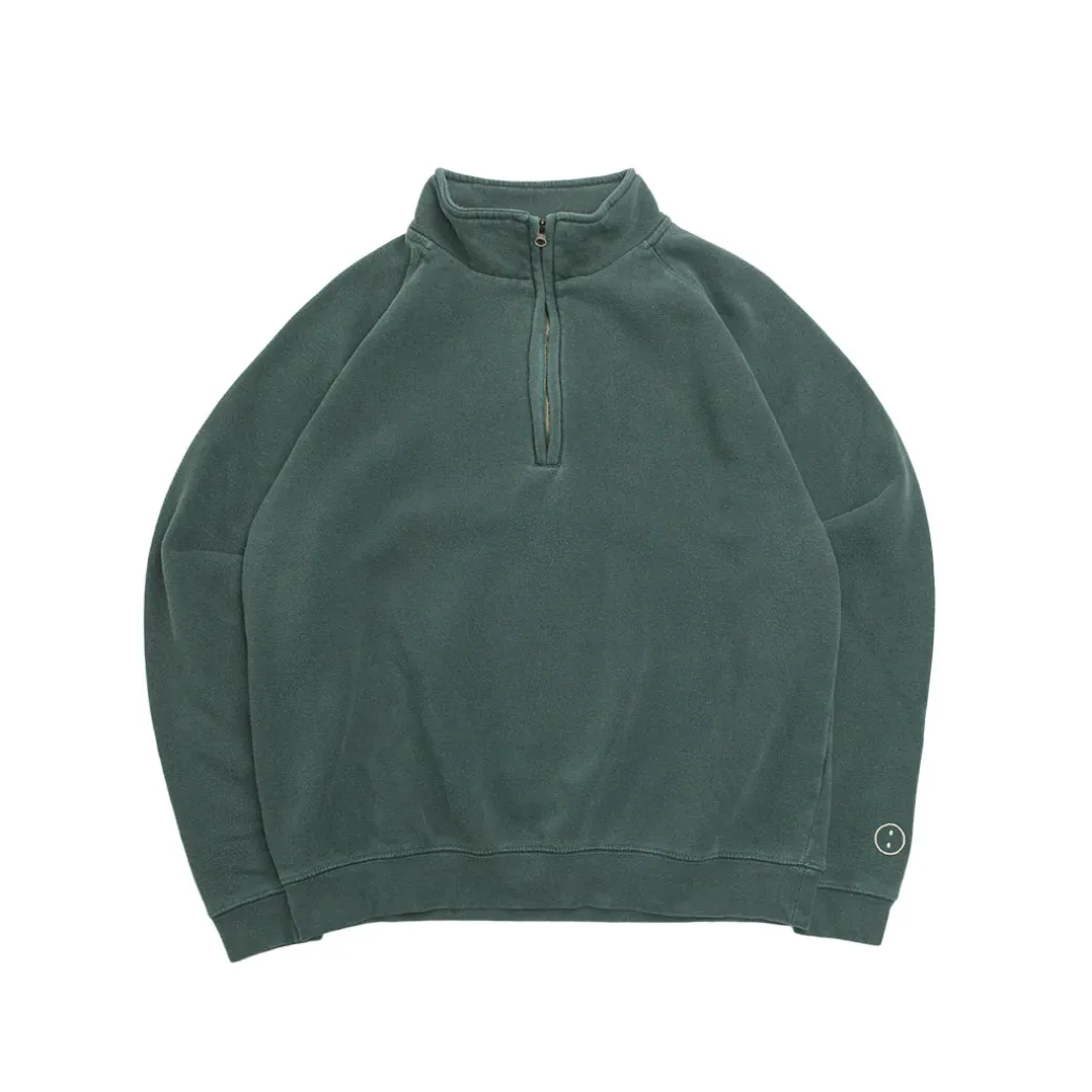 Essentials Vintage Washed 1/4 Zip Sweatshirt - Forest