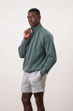 Essentials Vintage Washed 1/4 Zip Sweatshirt - Forest