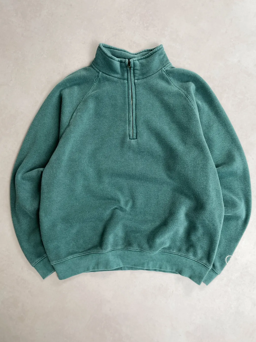 Essentials Vintage Washed 1/4 Zip Sweatshirt - Forest