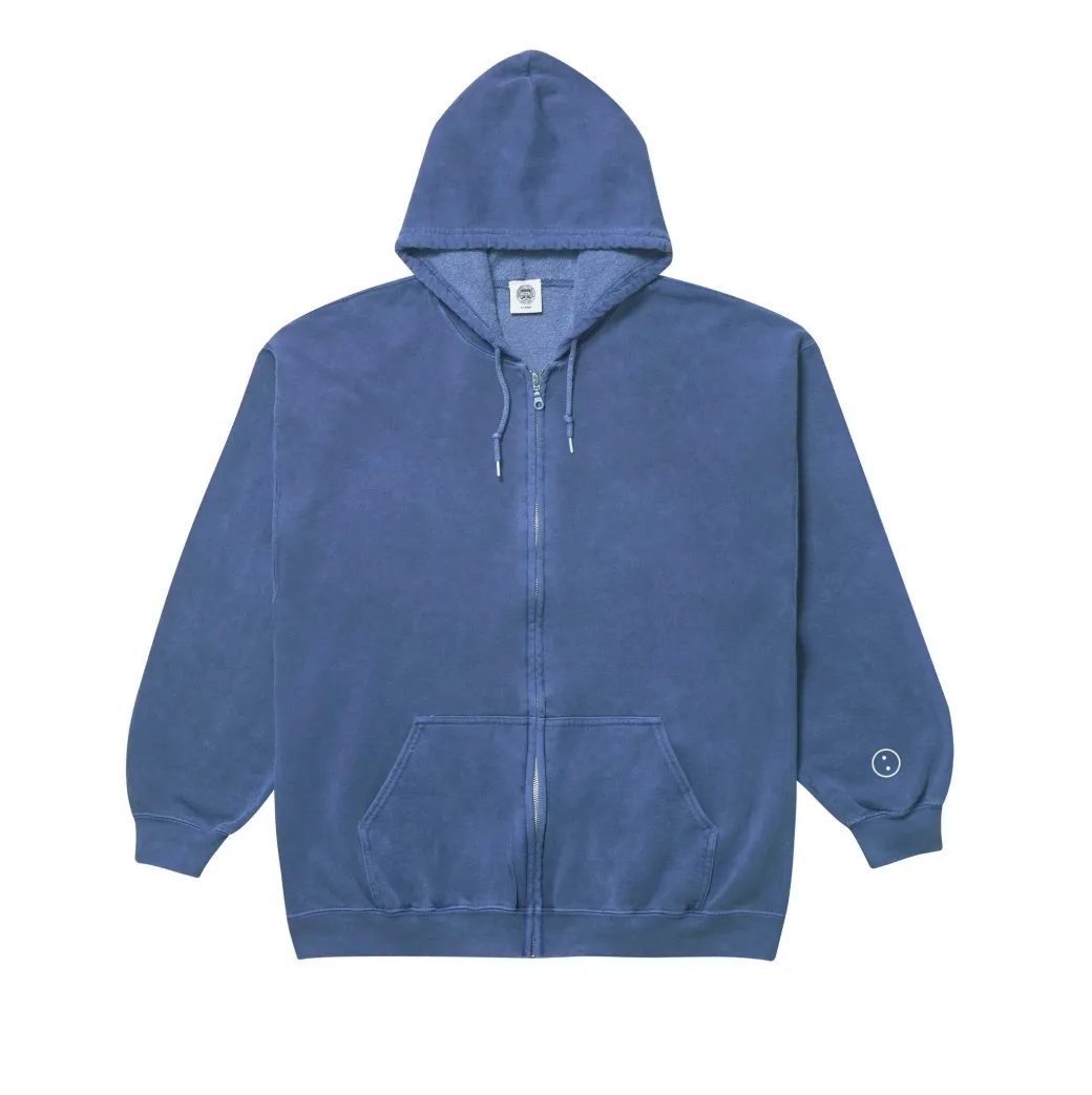 Essentials Vintage Washed Zip Up Hoodie - Navy