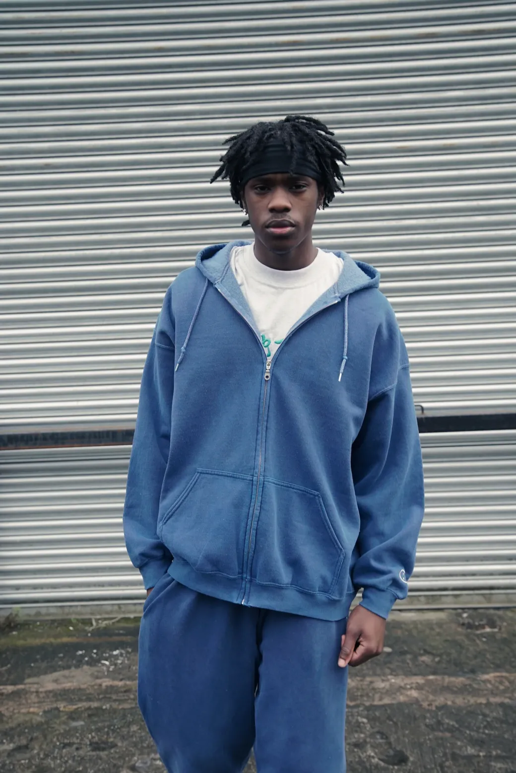 Essentials Vintage Washed Zip Up Hoodie - Navy