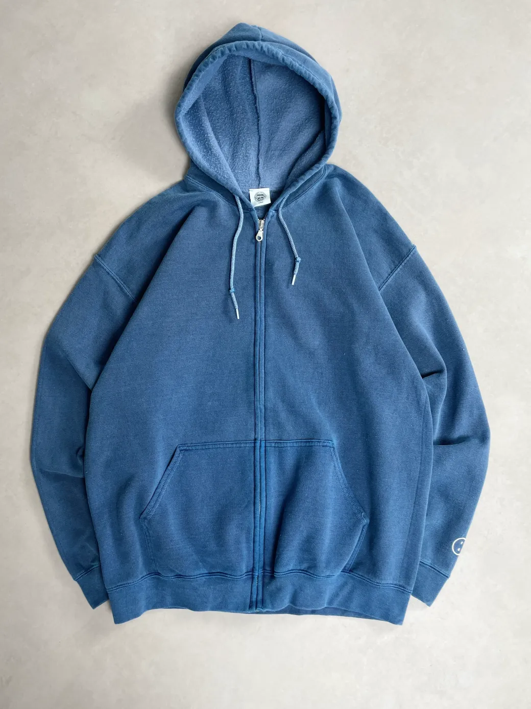 Essentials Vintage Washed Zip Up Hoodie - Navy