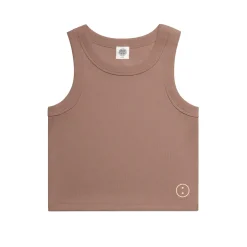 Essentials WMNS Embroidered Crop Rib Tank - Hazy Pink