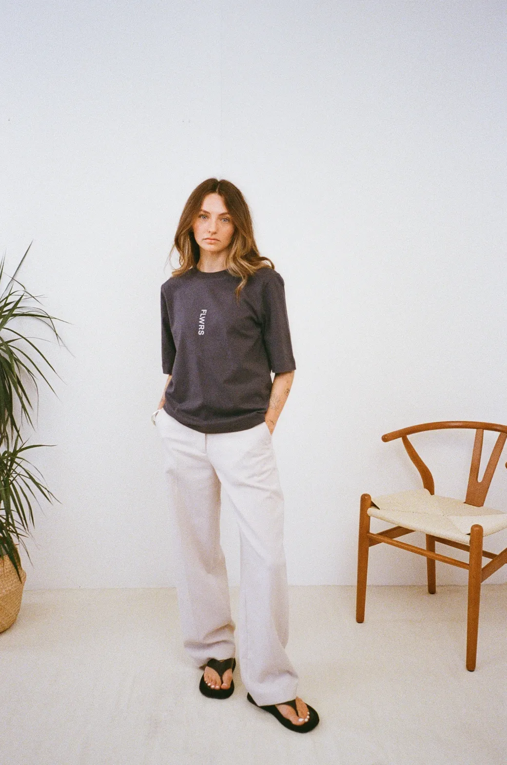 FLWRS Organic Boxy Tee - Ink Navy