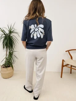 FLWRS Organic Boxy Tee - Ink Navy