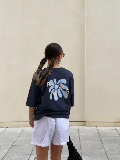 FLWRS Organic Boxy Tee - Ink Navy