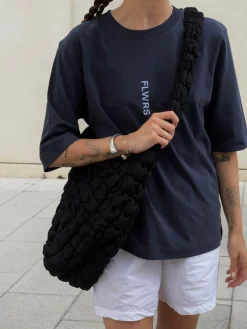 FLWRS Organic Boxy Tee - Ink Navy