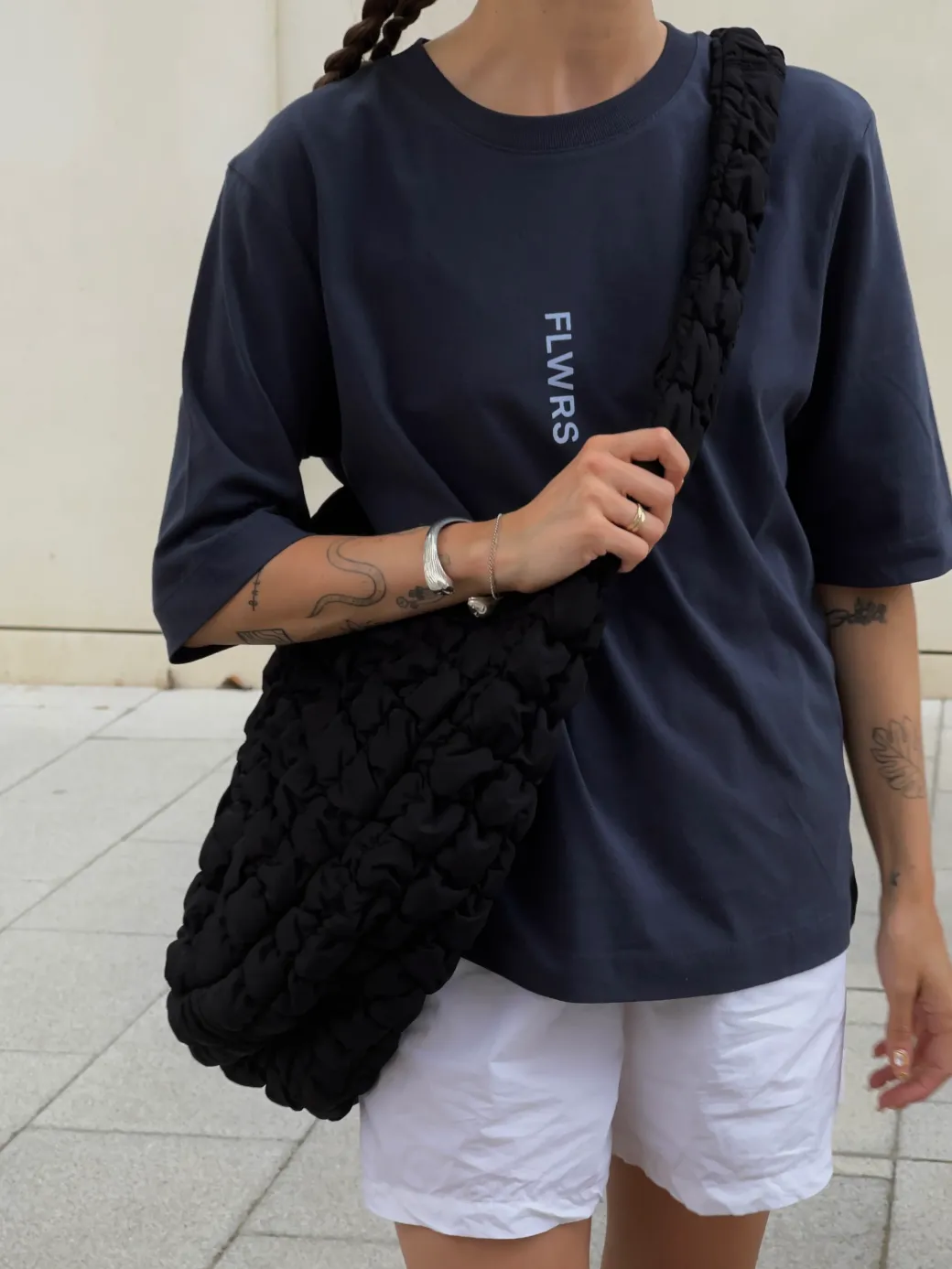 FLWRS Organic Boxy Tee - Ink Navy