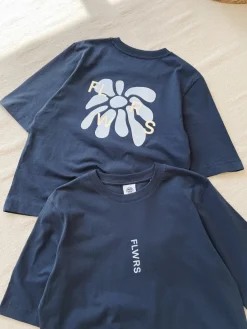 FLWRS Organic Boxy Tee - Ink Navy