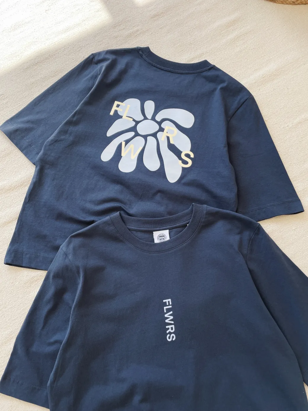 FLWRS Organic Boxy Tee - Ink Navy