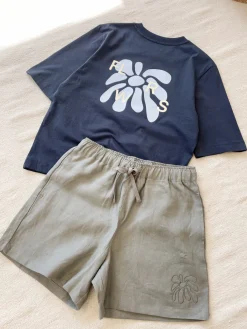 FLWRS Organic Boxy Tee - Ink Navy