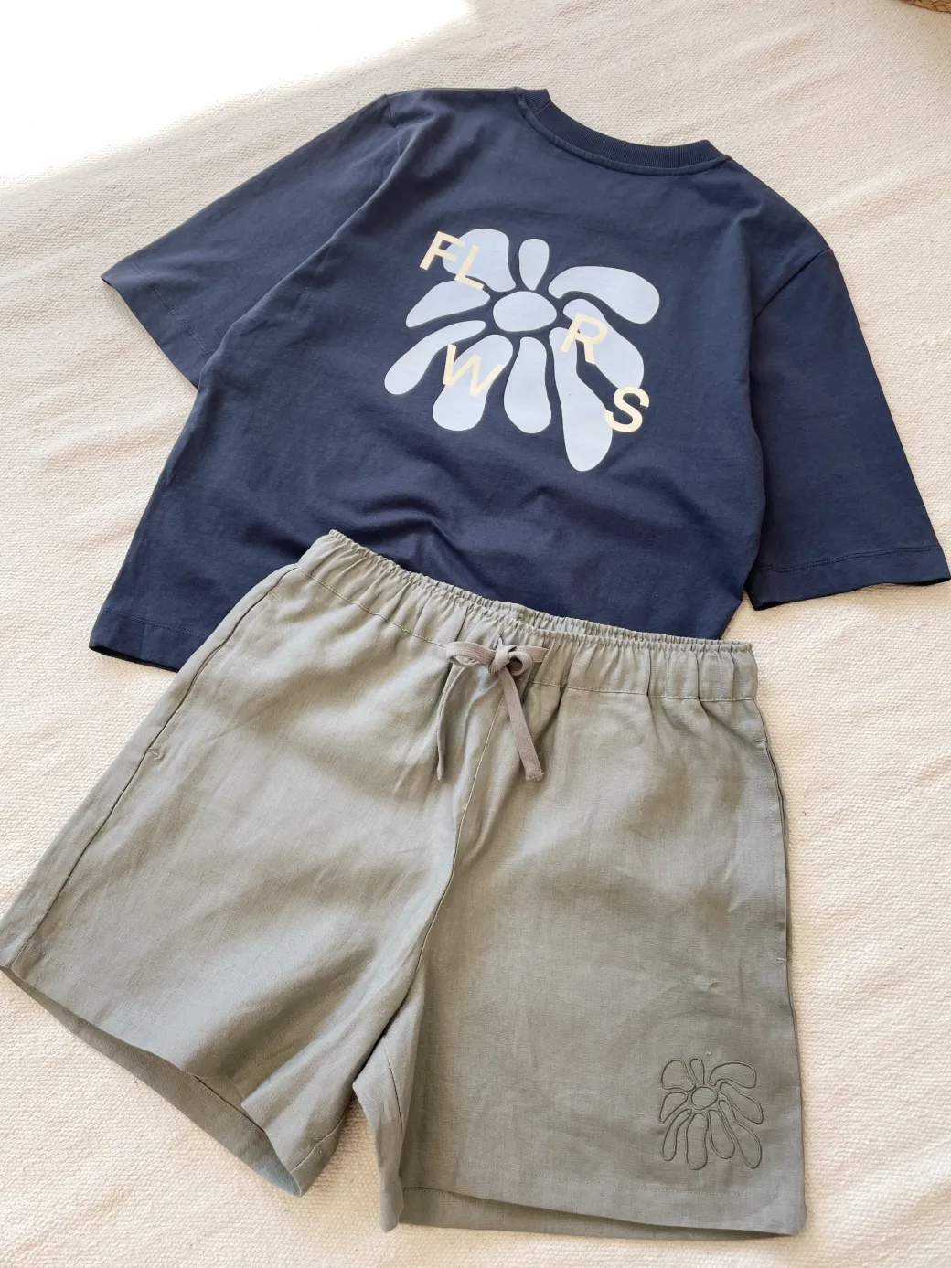 FLWRS Organic Boxy Tee - Ink Navy