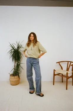 FLWRS Organic Boxy Tee - Sage