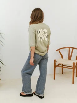 FLWRS Organic Boxy Tee - Sage