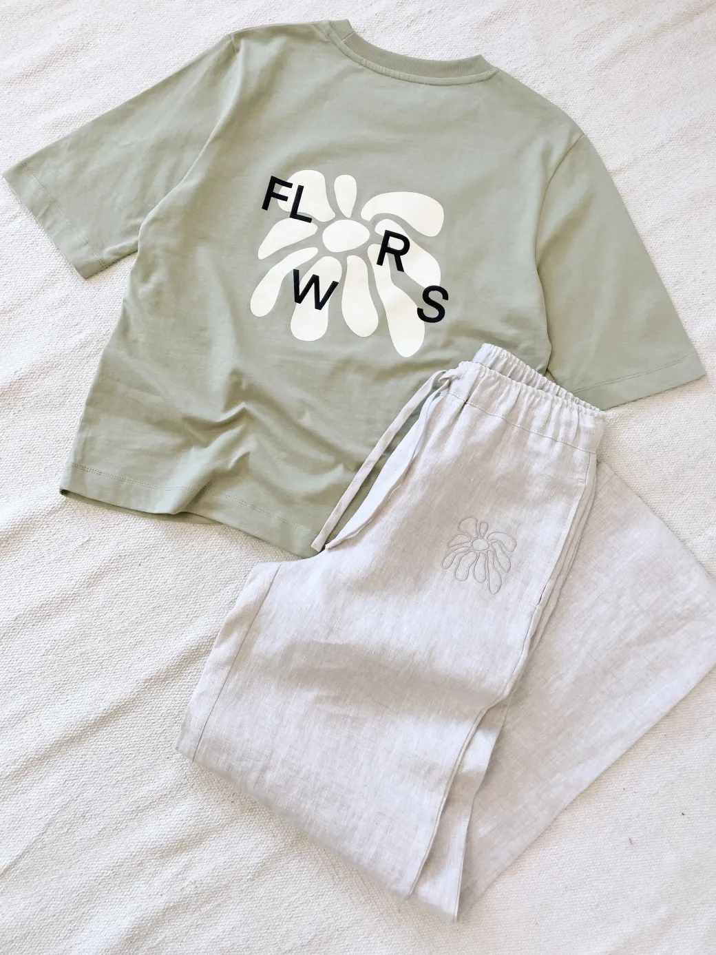 FLWRS Organic Boxy Tee - Sage