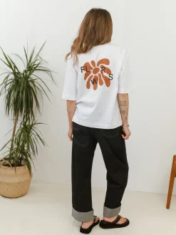 FLWRS Organic Boxy Tee - White