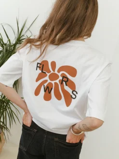 FLWRS Organic Boxy Tee - White