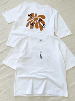 FLWRS Organic Boxy Tee - White
