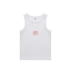 FLWRS Organic Embroidered Rib Tank - White