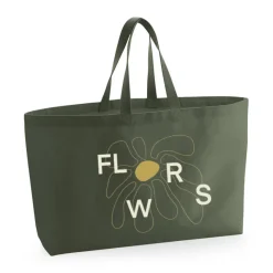 FLWRS Oversized Canvas Tote - Khaki