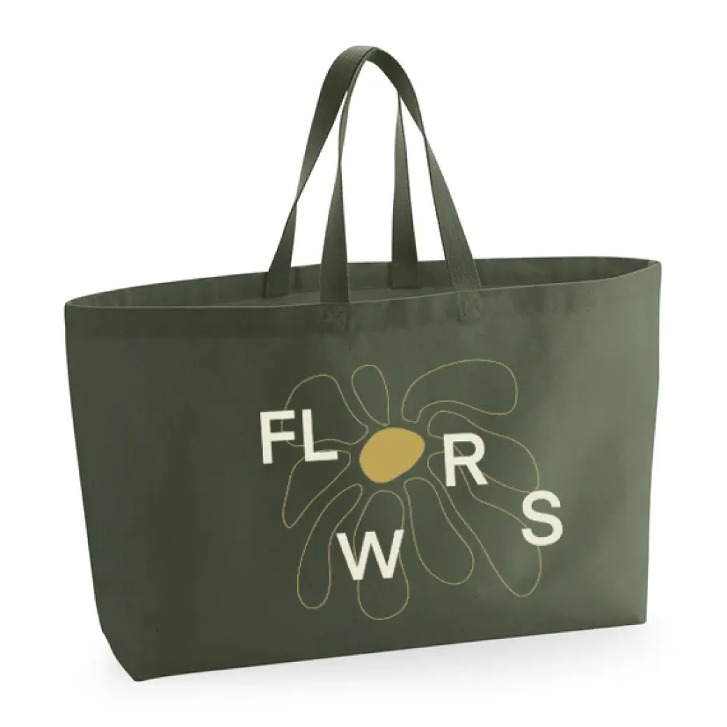 FLWRS Oversized Canvas Tote - Khaki