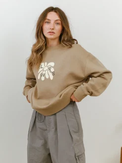 FLWRS Relaxed Crew Neck Sweater - Sand