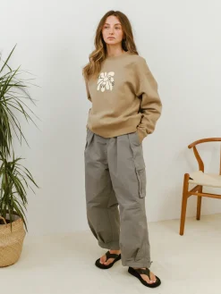 FLWRS Relaxed Crew Neck Sweater - Sand