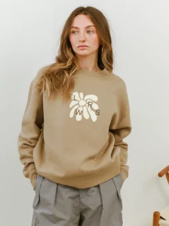 FLWRS Relaxed Crew Neck Sweater - Sand