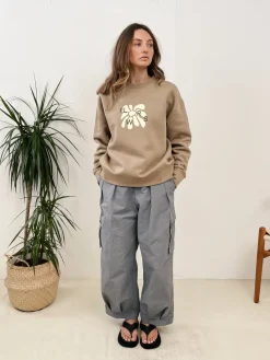 FLWRS Relaxed Crew Neck Sweater - Sand