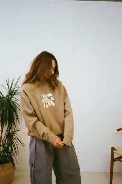 FLWRS Relaxed Crew Neck Sweater - Sand