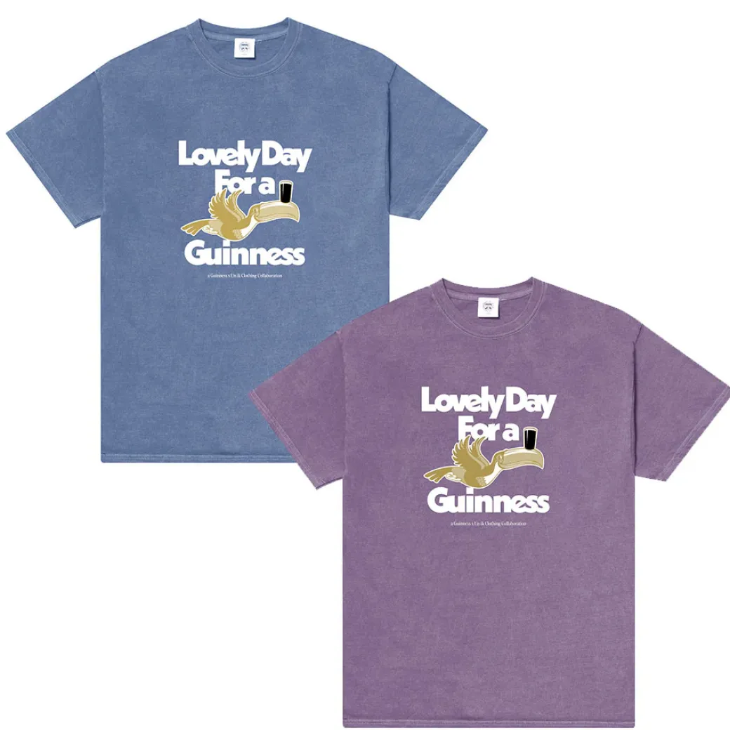 Guinness x UN:IK 'Lovely Day' Vintage Washed Tee Twinpack - Blue/Purple