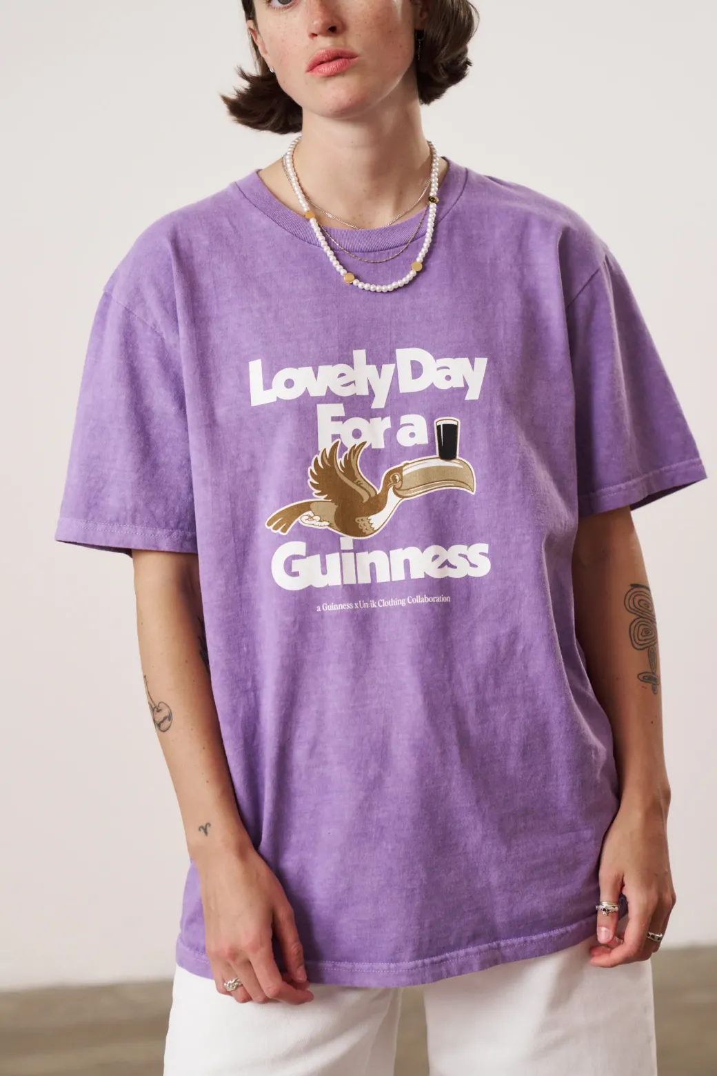 Guinness x UN:IK 'Lovely Day' Vintage Washed Tee Twinpack - Blue/Purple