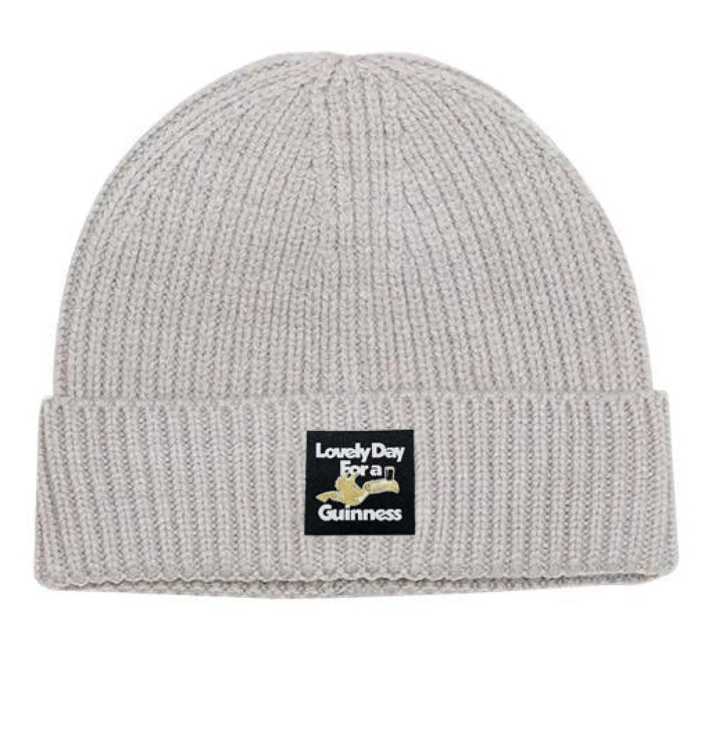 Guinness x UN:IK Ribbed Beanie - Light Grey