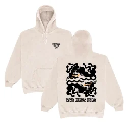 KBAR X UN:IK 'Every Dog Has Its Day' Vintage Washed Hoodie - Ivory