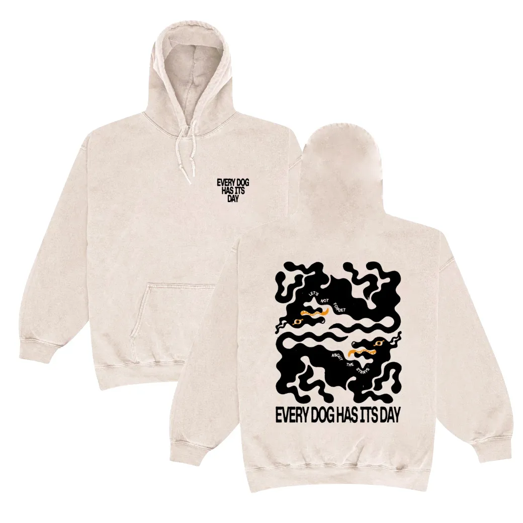 KBAR X UN:IK 'Every Dog Has Its Day' Vintage Washed Hoodie - Ivory