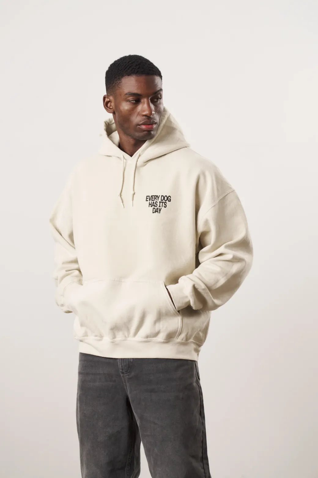 KBAR X UN:IK 'Every Dog Has Its Day' Vintage Washed Hoodie - Ivory